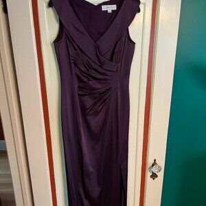 Purple Satin Long Gown by Tahari - size 6